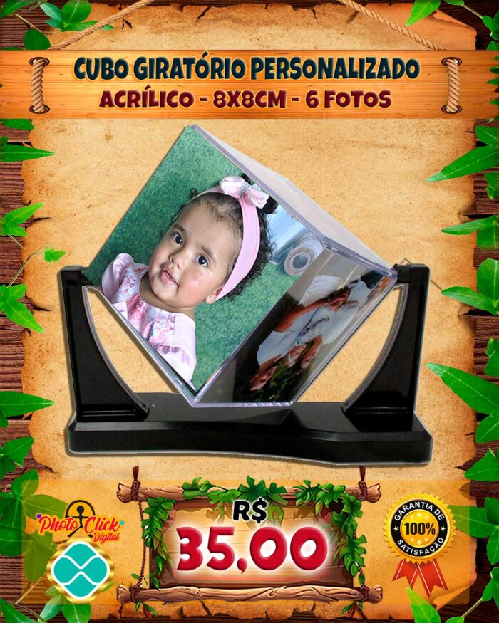 064CUBO FOTOGRÁFICO GIRATÓRIO PERSONALIZADO