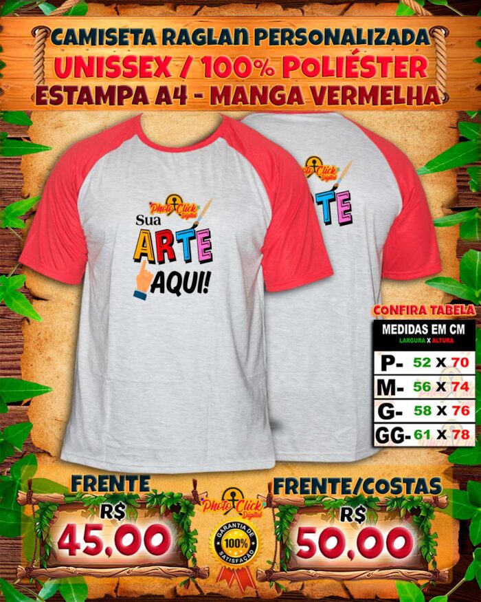 006 CAMISETA RAGLAN UNISSEX PERSONALIZADA