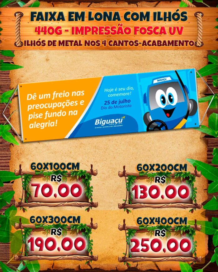098 FAIXA EM LONA COM ILHÓS