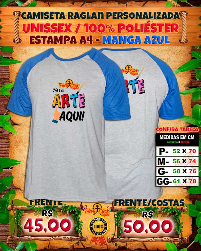 008 CAMISETA RAGLAN UNISSEX PERSONALIZADA