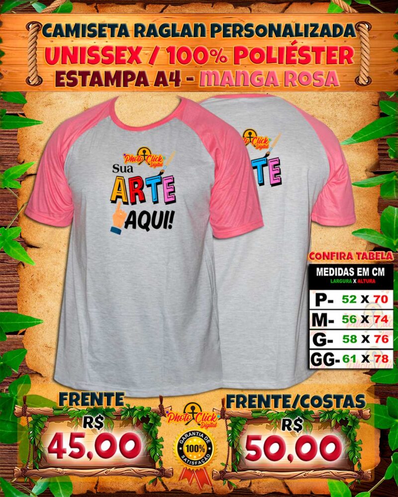 0010 CAMISETA RAGLAN UNISSEX PERSONALIZADA