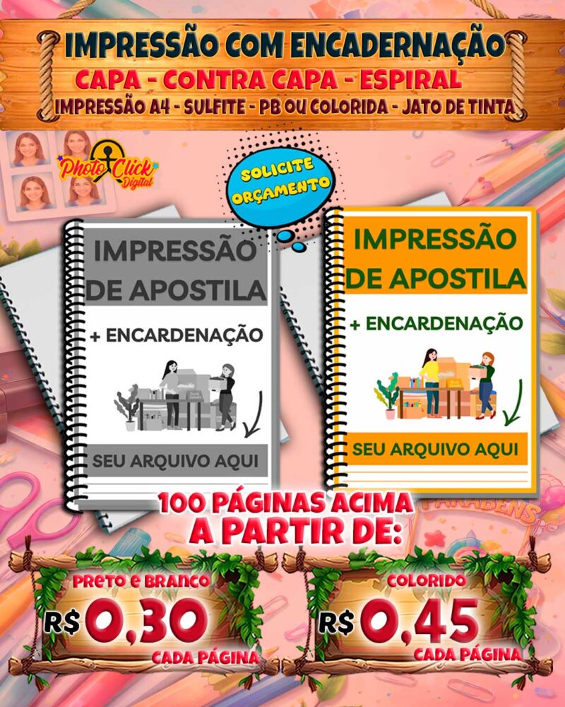 0182 IMPRESSÃO COM ENCADERNAÇÃO