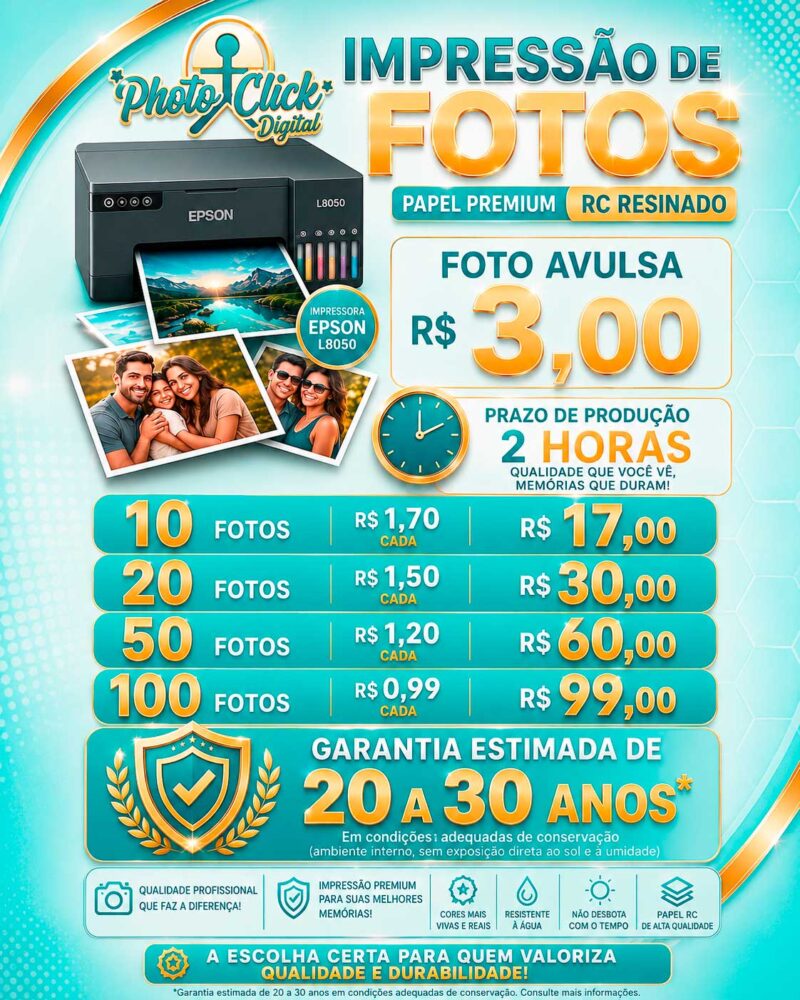Impressão de Fotos Premium 10x15