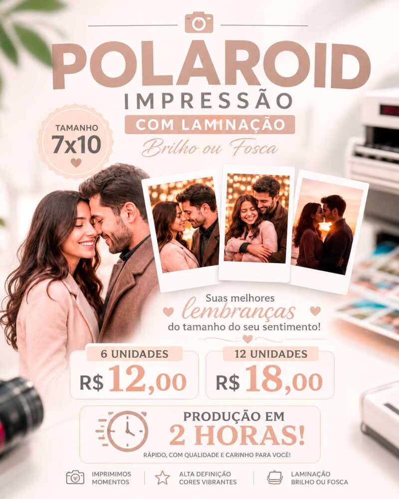Polaroid 7x10 Impressão Com Laminação