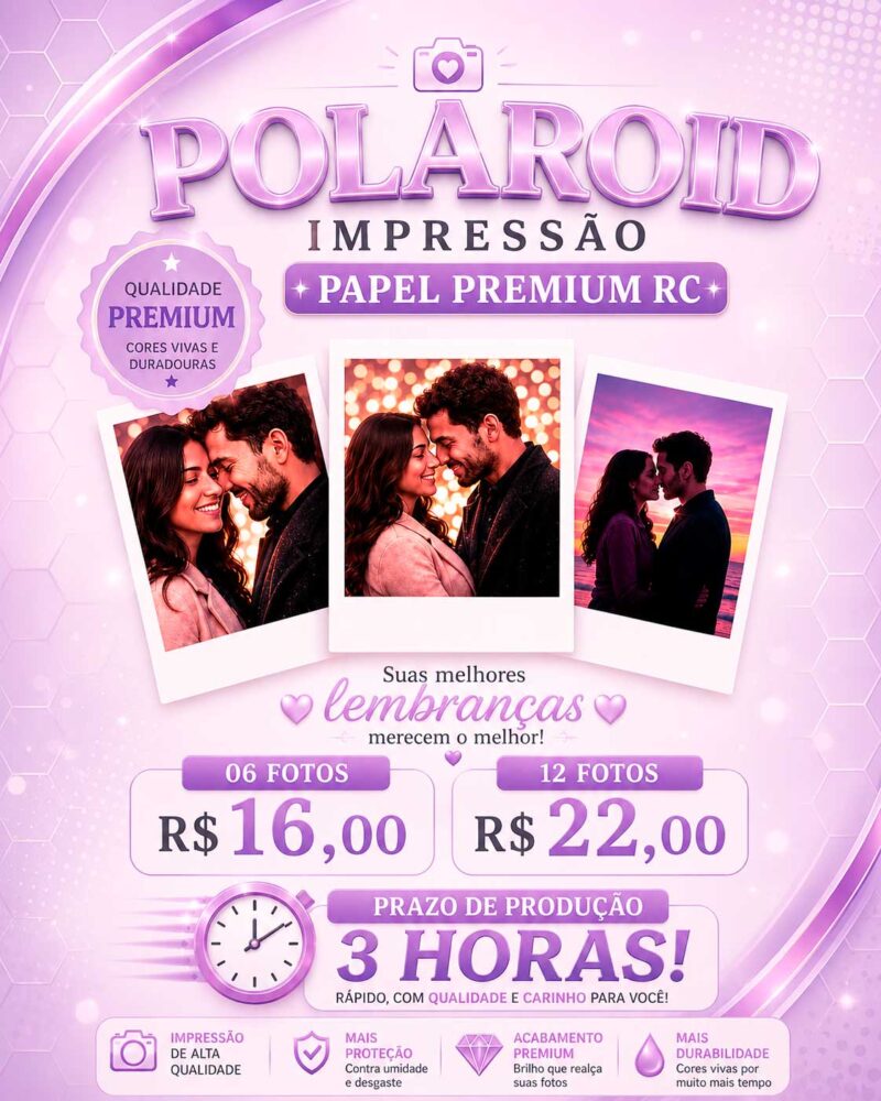 Polaroid 7x10 Impressão em Papel Premium