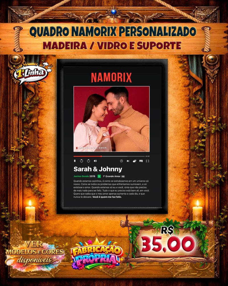 QUADRO NAMORIX PERSONALIZADO