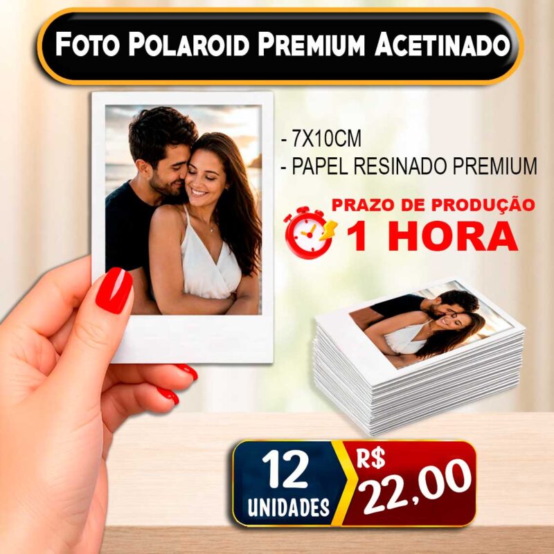 Kit 12 Fotos Polaroid Papel Premium Acetinado