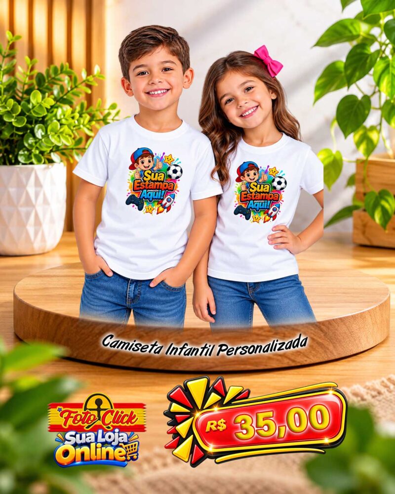 PRO005 Camiseta Infantil 100% Poliéster Personalizada