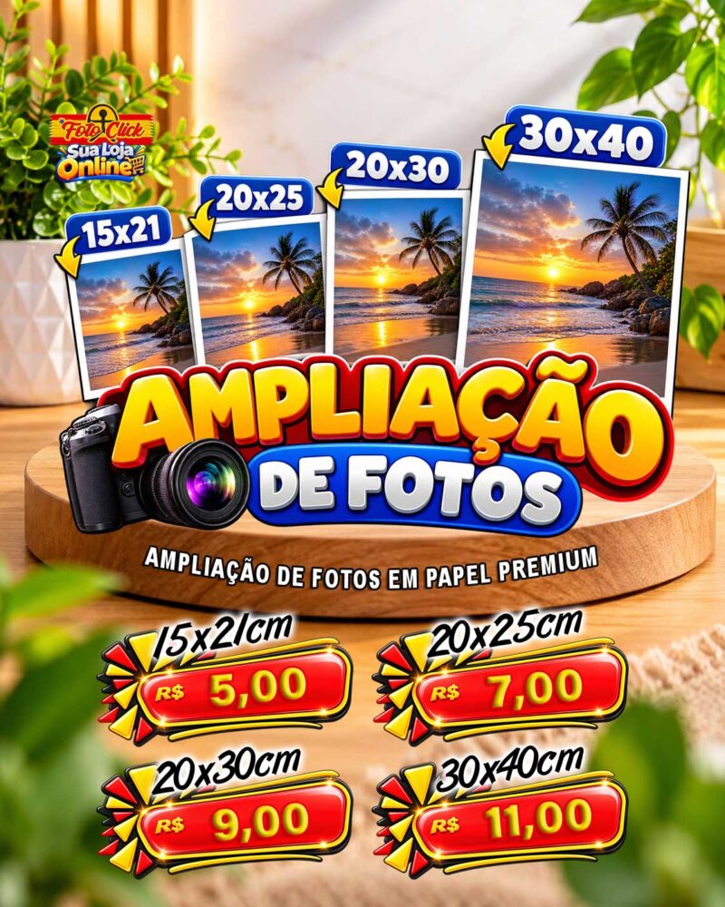 PRO0205 Ampliação de Fotos em Papel Premium Acetinado