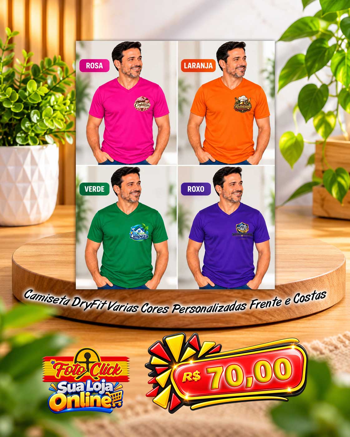 PRO025 Camiseta DryFit Varias Cores Personalizada