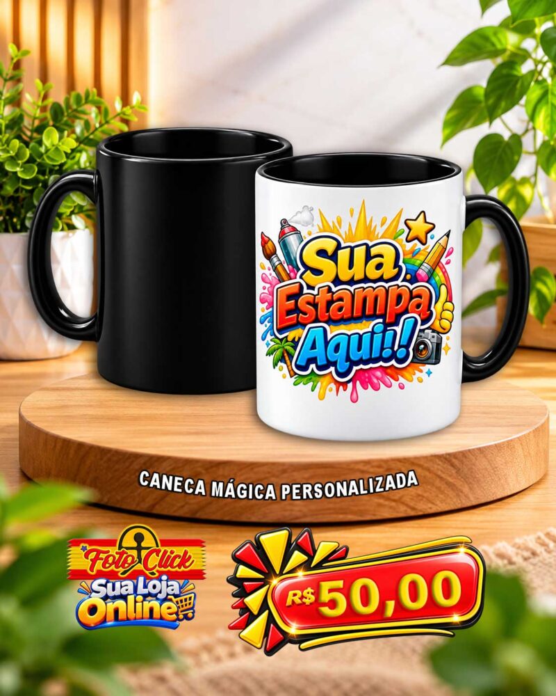PRO038 Caneca de Cerâmica Mágica Personalizada 325ml