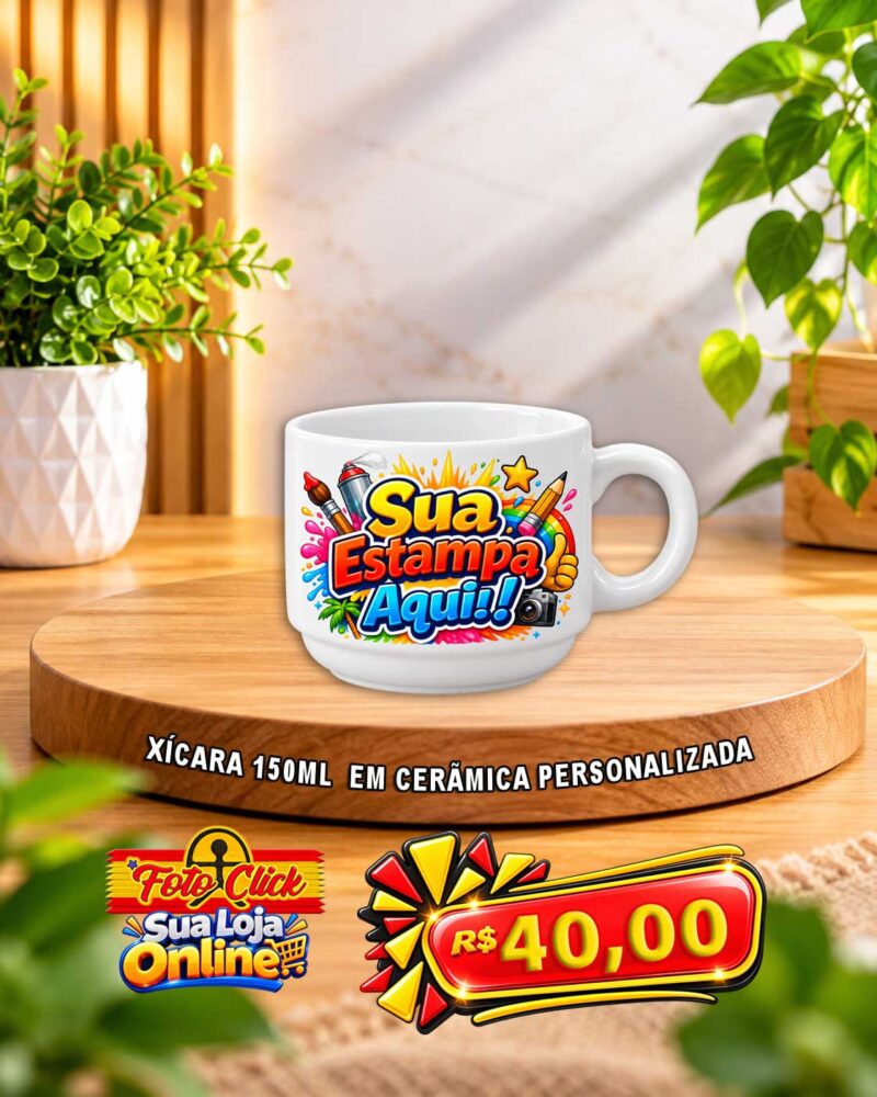 PRO042 Xicara em Cerâmica 150ml Personalizada