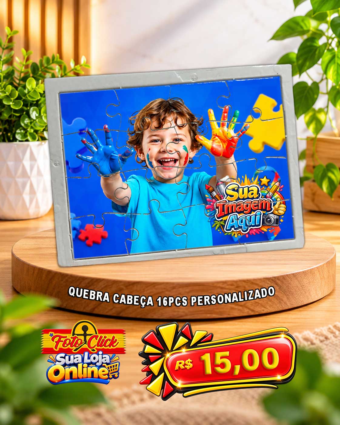 PRO073 Quebra Cabeça 16 Peças Personalizado